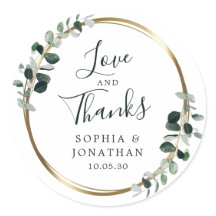 Eucalyptus Gold Metallic Wedding Favor de ti