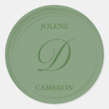 Eucalyptus Green Monogram Faux Wax Boda