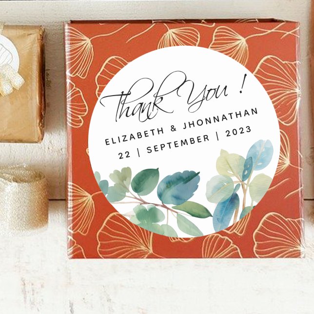Pegatina Redonda Eucalyptus greenerenery Boda Gracias (Subido por el creador)
