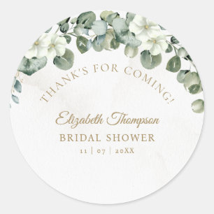 Pegatina Redonda Eucalyptus Greenery Elegant Bridal Shower