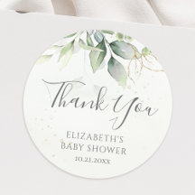 Eucalyptus Greenery Foliage Baby Shower Gracias