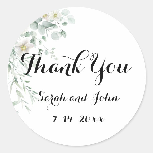 Pegatina Redonda Eucalyptus Greenery Stickers (Anverso)