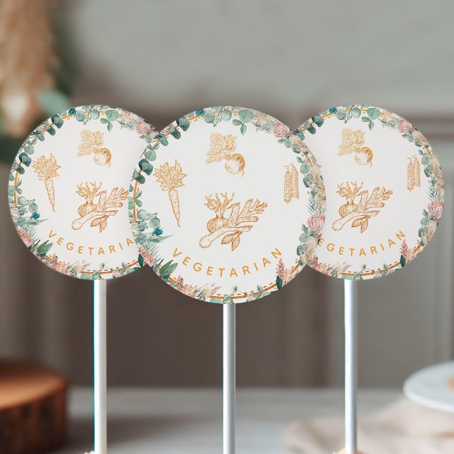 Pegatina Redonda Eucalyptus Pampas Proteas Vegetarian Meal Choice  (Subido por el creador)