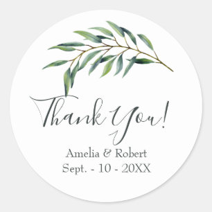 Pegatina Redonda Eucalyptus Sprig Verde