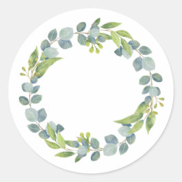 Pegatina Redonda Eucalyptus Wreath Wedding Envelope Seals-Set Of 20