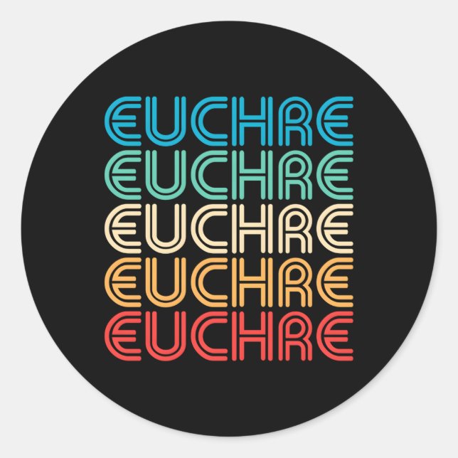 Pegatina Redonda Euchre Para O (Anverso)