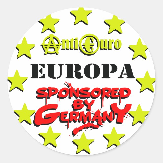 Pegatina Redonda EUROPA Sponsored by Germany (Anverso)