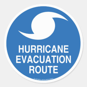 Pegatina Redonda Evacuación del huracán