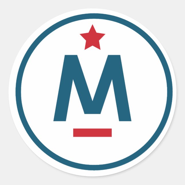 Pegatina Redonda Evan McMullin - Nunca es demasiado tarde (Anverso)