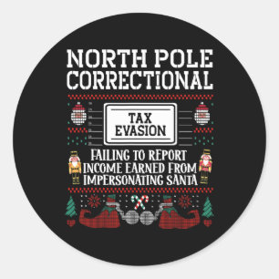 Pegatina Redonda Evasión- Navidades de la familia Elf coincidiendo