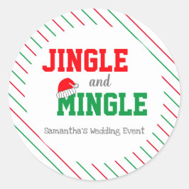 Pegatina Redonda Evento Boda de Navidades Jingle y Mingle