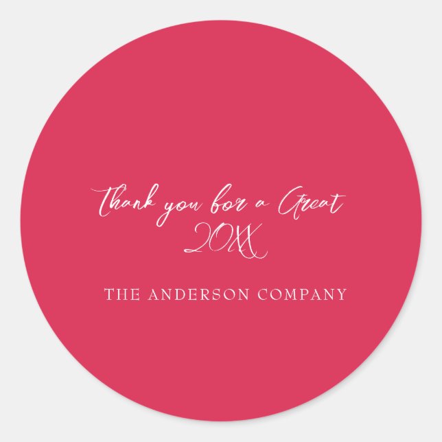 Pegatina Redonda Evento de Apreciación de Empleados Rojos (Anverso)