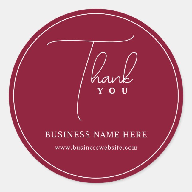 Pegatina Redonda Evento Empresarial de Agradecimiento Profesional B (Anverso)