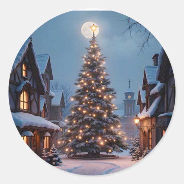 Pegatina Redonda Evergreen Glow -  (Anverso)