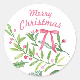 Pegatina Redonda Evergreen Swag | Feliz Navidad