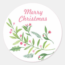 Pegatina Redonda Evergreen Swag | Feliz Navidad