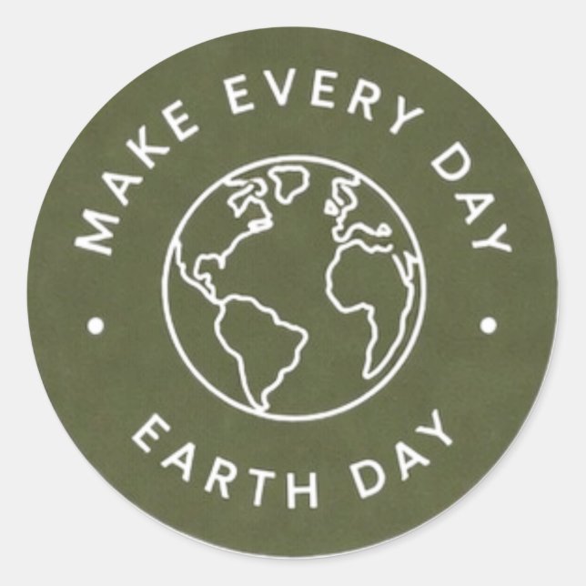 Pegatina Redonda Every Day Earth Day (Anverso)