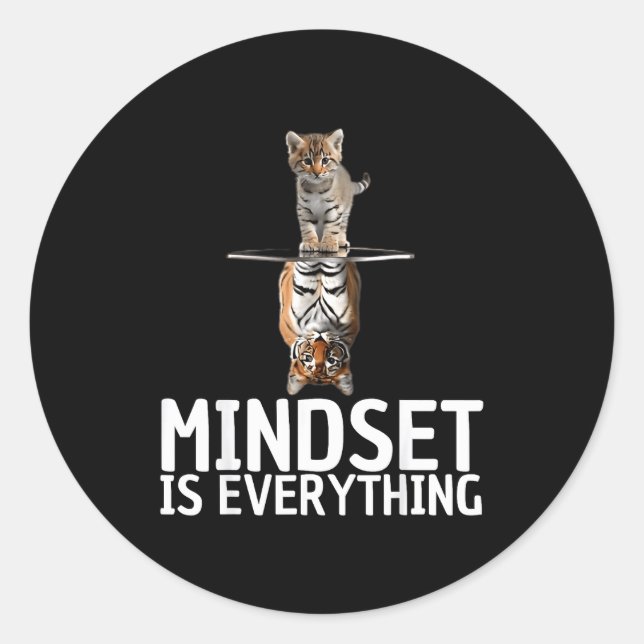 Pegatina Redonda Everything Is Mindset Insrational Mind Motivationa (Anverso)