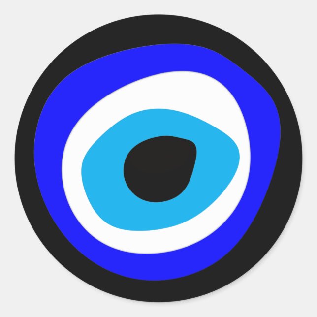 Pegatina Redonda Evil Eye Talisman y Arab Amulet /turco, griego (Anverso)
