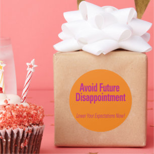 Pegatina Redonda Evitar futuros Naranjas de decepción