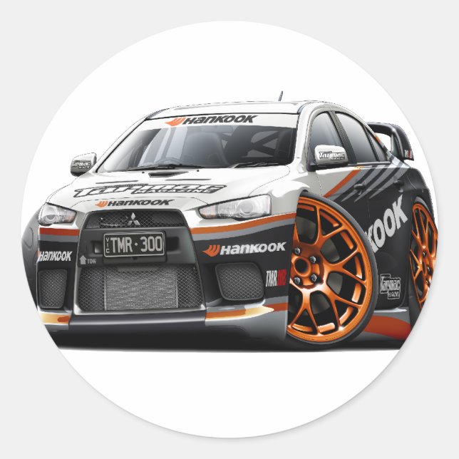 Pegatina Redonda Evo Race Car (Anverso)