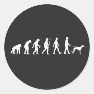 Pegatina Redonda Evolución al propietario de Greyhound