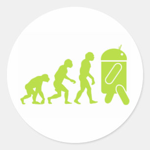 Pegatina Redonda Evolución Android
