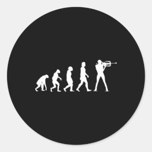 Pegatina Redonda Evolución Biatlón 1