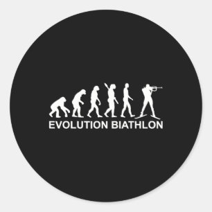 Pegatina Redonda Evolución Biatlón 3