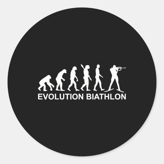 Pegatina Redonda Evolución Biatlón 3 (Anverso)