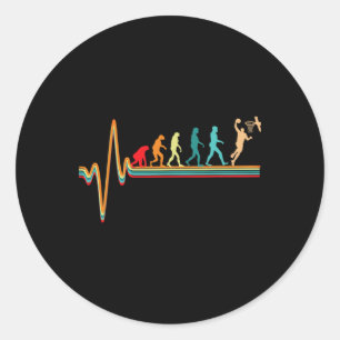 Pegatina Redonda Evolución Bysketbyll Player Byll Game Heartbeat Ho