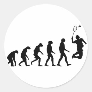 Pegatina Redonda Evolución de Badminton