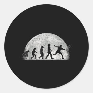 Pegatina Redonda Evolución de Badminton - Reproductor de Moon Badmi
