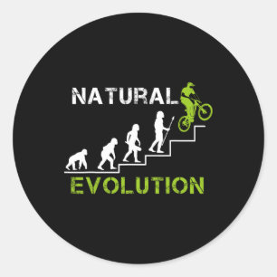 Pegatina Redonda Evolución de Bicicleta de Montaña Mtb Downhill Fre