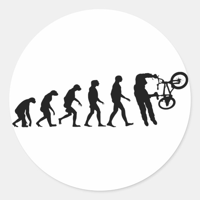 Pegatina Redonda Evolución de BMX (Anverso)