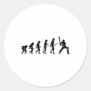 Pegatina Redonda Evolución de Cricket Gráfico Divertido Para Jugado