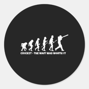 Pegatina Redonda Evolución de Cricket para jugador de deportes de c