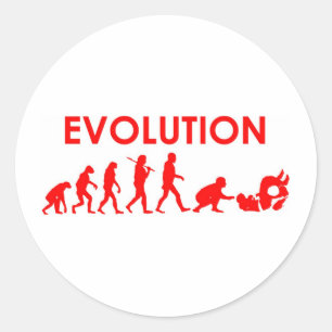 Pegatina Redonda Evolución de Jiu Jitsu