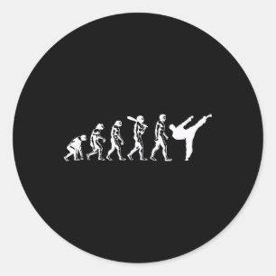 Pegatina Redonda Evolución de Karate Artes Marciales Kickboxing Tae