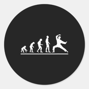 Pegatina Redonda Evolución de Karate Golpe de Karate Hombres Divert