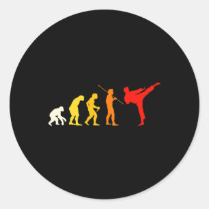 Pegatina Redonda Evolución de Karate Kung Fu Shotokan Regalo Arte M