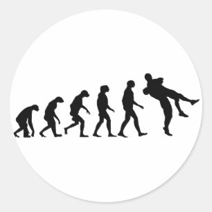 Pegatina Redonda Evolución de la lucha libre