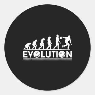 Pegatina Redonda evolución de los bolos divertidos deportes de la b
