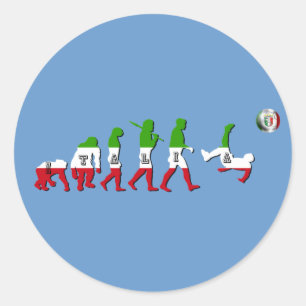 Pegatina Redonda Evolución de los regalos de Italia Calcio