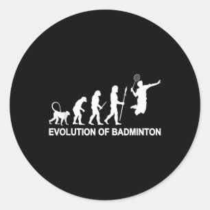 Pegatina Redonda Evolución del bádminton