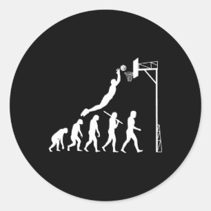 Pegatina Redonda Evolución del baloncesto