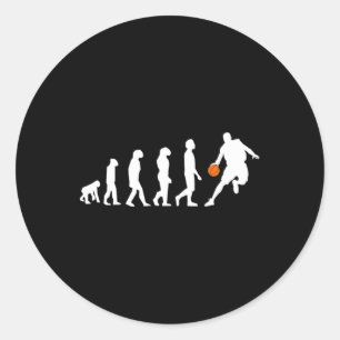 Pegatina Redonda Evolución Del Baloncesto De La Humanidad Funny Hoo