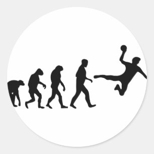 Pegatina Redonda evolución del balonmano