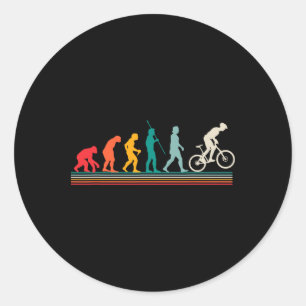 Pegatina Redonda Evolución del Ciclismo de Montaña Deporte Retro Bi