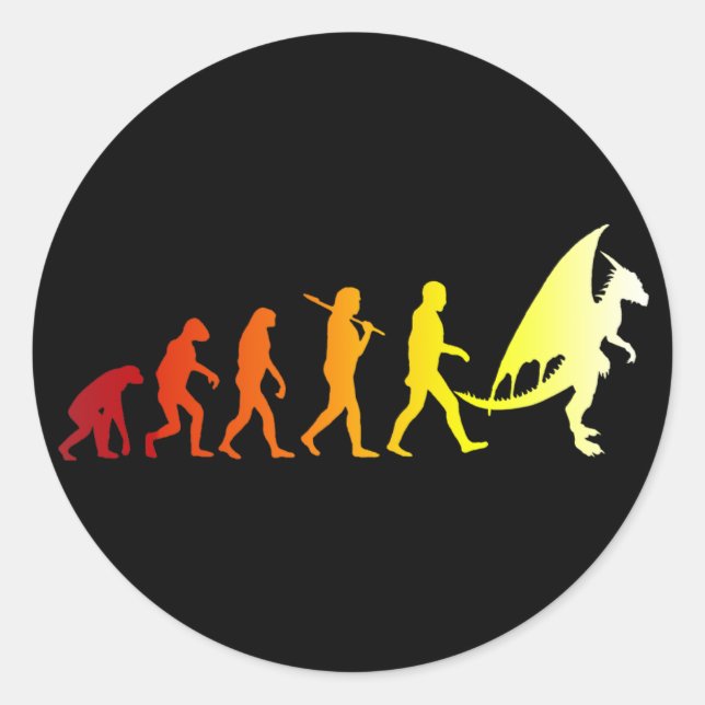 Pegatina Redonda Evolución del furor (Anverso)